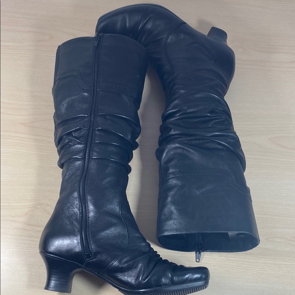 Rieker Black Knee High Boots with Slouchy Design - Picture 8 of 12